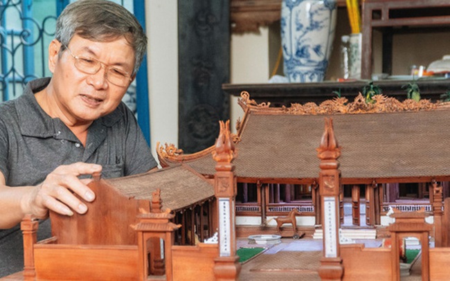 Hà Nội: Độc đáo mô hình đình làng bằng gỗ siêu nhỏ, trả giá 2 tỷ
