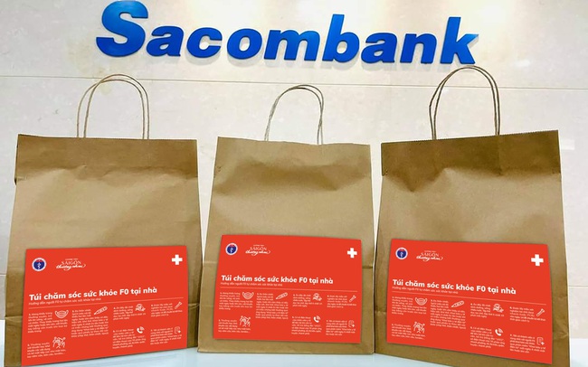 Sacombank tặng 10.000 túi chăm sóc sức khoẻ, có thuốc, vitamin, máy đo spO2,...cho các F0 điều trị tại nhà