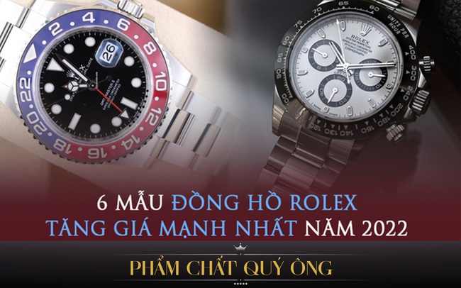 6 mẫu đồng hồ Rolex tăng giá mạnh nhất năm 2022: Lên hơn 10%, đầu