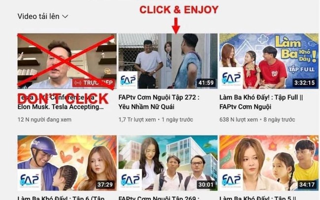 Kênh YouTube FapTV bị hack, lừa người xem tặng tiền ảo