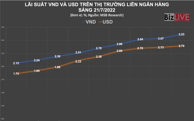 Chính thức đảo ngược “trật tự” lãi suất USD - VND liên ngân hàng