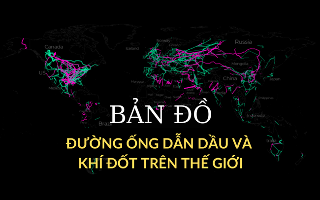 Bản đồ các đường ống dẫn dầu và khí đốt trên toàn cầu: Gấp 30 lần chu vi trái đất