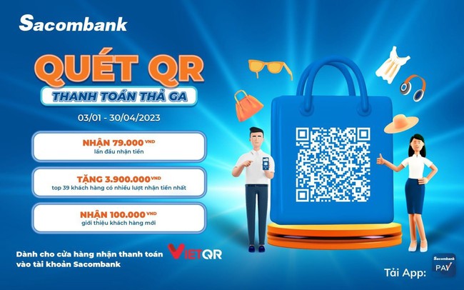 Cùng Sacombank quét QR – thanh toán thả ga