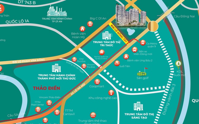 Trục đường Đông Tây sẽ trở thành cung đường đẹp bậc nhất cửa ngõ Đông Sài Gòn