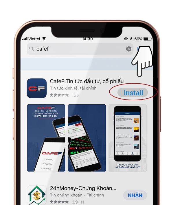 Hướng dẫn tải app cafef bước 3