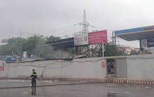 Cháy lớn ở cây xăng chợ đầu mối phía Nam Hà Nội