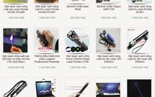 Cảnh báo đèn laser công suất lớn bán tràn lan