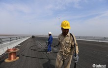 Hình ảnh cầu vượt biển nối Hải Phòng - Cát Hải chuẩn bị đưa vào sử dụng