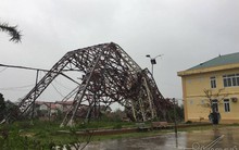 'Siêu bão' quật gãy tháp truyền hình cao 100m ở Hà Tĩnh