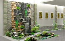 Nhà mùa hè mát lịm với tiểu cảnh nước