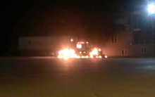 Xe đầu kéo bốc cháy ngùn ngụt ở Quảng Ninh