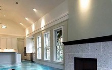 Những sàn nhà lát hình 3D khiến căn phòng như hòa mình vào thiên nhiên