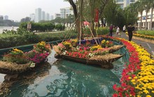 Đường hoa xuân đậm nét quê ở 'phố nhà giàu' Sài Gòn