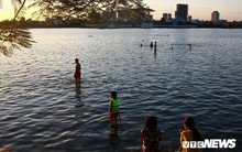 Hồ Tây ngập ngụa rác thải và cá chết, dân Thủ đô vẫn nô nức rủ nhau bơi lội