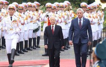 Cận cảnh Tổng Bí thư, Chủ tịch nước Nguyễn Phú Trọng đón Chủ tịch Cuba