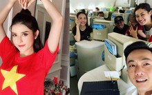 Cường Đô La dắt tay bạn gái ra Hà Nội, hòa cùng dàn mỹ nhân Vbiz lên sân Mỹ Đình cổ vũ bóng đá