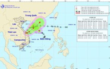 Áp thấp nhiệt đới KAJIKI đang đi vào đất liền Quảng Trị -Thừa Thiên Huế
