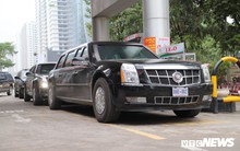 Cận cảnh 'Quái thú' của Tổng thống Trump đổ xăng ở Hà Nội