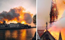 Những hình ảnh thảm khốc khi ngọn lửa lớn tàn phá Nhà thờ Đức Bà Paris tối 15/4