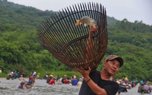 Dân Hà Tĩnh hò vang trời ào xuống đầm bắt cá cầu may