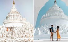 Ngỡ ngàng thấy dân du lịch check-in bước trên… sóng ở ngôi chùa trắng đẹp nhất nhì Đông Nam Á