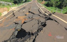 Đường tránh 250 tỷ đồng sụt lún, nứt toác như động đất ở Gia Lai