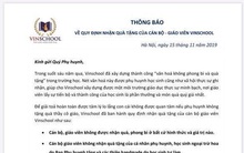 Vinschool thông báo nóng trước ngày 20/11: Cán bộ, giáo viên không được nhận bất kỳ quà, phong bì từ học sinh, phụ huynh... trừ hoa và đồ handmade