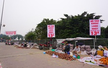 Khoai lang ngổn ngang trên vỉa hè Hà Nội, chờ khách 'giải cứu'