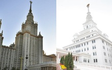 Đại học tinh hoa VinUni: Vẻ đẹp sánh ngang với ngôi trường Lomonosov của Nga, cùng sử dụng kiến trúc Gothic và đặt biểu tượng trên đỉnh tháp