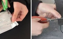 Dân mạng Trung Quốc rủ nhau cắt khẩu trang trước khi vứt đề phòng kẻ gian đem bán lại