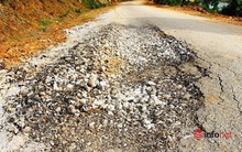 Nghệ An: Đường chưa bàn giao đã sụt lún chi chít, đâu là nguyên nhân?