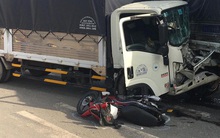 Kinh hoàng khoảnh khắc xe container tông hàng loạt phương tiện đang dừng đèn đỏ, nhiều người la hét kêu cứu thất thanh