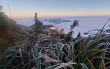 CLIP: Nhiệt độ hạ tới -9 độ C, băng giá phủ trắng đỉnh Fansipan