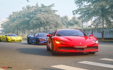 Đoàn siêu xe, xe siêu sang vài trăm tỷ nối đuôi đi 'phượt' cuối tuần: Đại gia ngành lan mang hẳn 3 xe đắt tiền, 'ông trùm' nhà thuốc lái Aventador SVJ