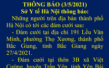 Hà Nội thông báo khẩn tìm người dự đám cưới tại Bắc Giang và Yên Bái