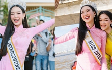 Bảo Ngọc khoe nhan sắc rạng rỡ, di chuyển bằng ghe về quê sau 1 tháng đăng quang Miss Intercontinental