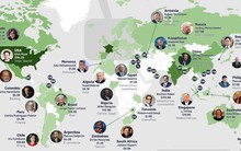 Bản đồ các tỷ phú giàu nhất mỗi quốc gia/vùng lãnh thổ: Ông Phạm Nhật Vượng được xướng tên