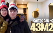 Chi 120 triệu cải tạo căn hộ 43m2 thành 2 phòng ngủ