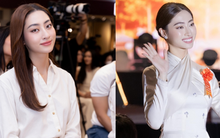 Hoa hậu Lương Thùy Linh mặc "kín cổng cao tường" từ khi trở thành giảng viên