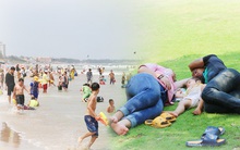 ẢNH: Hàng ngàn người dân nằm vạ vật ở bãi cỏ để chờ tắm biển Vũng Tàu chiều Chủ nhật, trẻ nhỏ mệt mỏi giữa trời nắng gắt