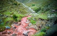 Có dòng sông đỏ ngầu như máu cuồn cuộn chảy len lỏi qua cánh đồng cỏ xanh, mang tên gọi như một địa danh của Việt Nam