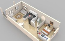 14 mẫu căn hộ một phòng ngủ rất lý tưởng cho người độc thân và vợ chồng trẻ