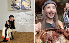 Chi Pu tham gia show ẩm thực Trung Quốc nhưng vẫn không quên quảng bá quán phở của mình thông qua hành động này