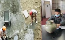 Anh công nhân đào trúng bình gốm cao 30cm, cảnh sát lập tức đến phong tỏa công trường