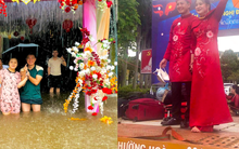 Chú rể ở Huế dùng xe cứu hộ, rẽ "biển" nước ngập đi đón dâu, chi phí gây bất ngờ