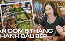 Bữa trưa ở văn phòng chất lượng như cơm nhà do công ty thuê riêng hai "đầu bếp" nấu ăn mỗi ngày