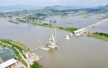 Cầu dây văng trị giá gần 1.500 tỷ đồng nối Bắc Giang - Hải Dương sắp thành hình