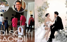 Bố mẹ Doãn Hải My xách túi hiệu "hộ tống" dâu rể đến tiệc cưới, visual sau lưng cũng gây chú ý