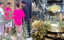 Hé lộ lễ đường đám cưới Đoàn Văn Hậu tại Hà Nội, bố Doãn Hải My tập dượt dắt con gái trao cho chàng rể