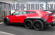 Dân chơi đầu tiên thế giới cho mổ xẻ nguyên chiếc Lamborghini Urus độ thành 6 bánh